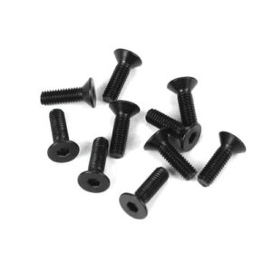TKR1323 – M3x10mm Flat Head Screws (black, 10pcs) / TKR1323 – M3x10mm 平頭螺絲 (黑色, 10入)