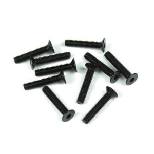 TKR1327 – M3x16mm Flat Head Screws (black, 10pcs) / TKR1327 – M3x16mm 平頭螺絲 (黑色, 10入)