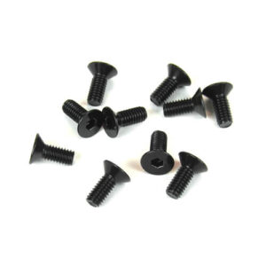 TKR1343 – M4x10mm Flat Head Screws (black, 10pcs) / TKR1343 – M4x10mm 平頭螺絲 (黑色, 10入)
