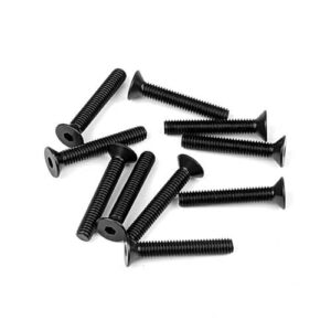 TKR1350 – M4x25mm Flat Head Screws (black, 10pcs) / TKR1350 – M4x25mm 平頭螺絲 (黑色, 10入)