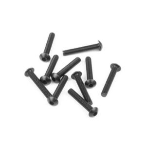 TKR1408 – M3x18mm Button Head Screws (black, 10pcs) / TKR1408 – M3x18mm 圓頭螺絲 (黑色, 10入)