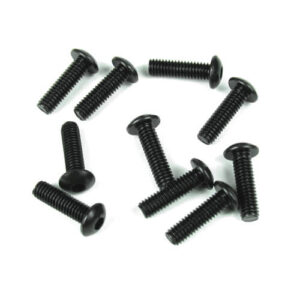 TKR1444 – M4x12mm Button Head Screws (black, 10pcs) / TKR1444 – M4x12mm 圓頭螺絲 (黑色, 10入)