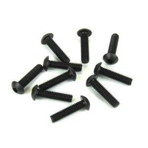 TKR1447 – M4x16mm Button Head Screws (black, 10pcs) / TKR1447 – M4x16mm 圓頭螺絲 (黑色, 10入)